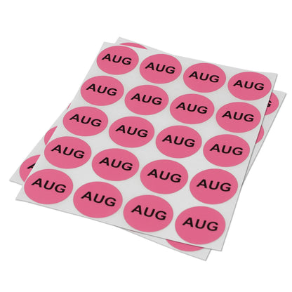 1in August Month Label Magenta (Sheet)
