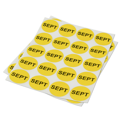 1in September Month Label Yellow (Sheet)