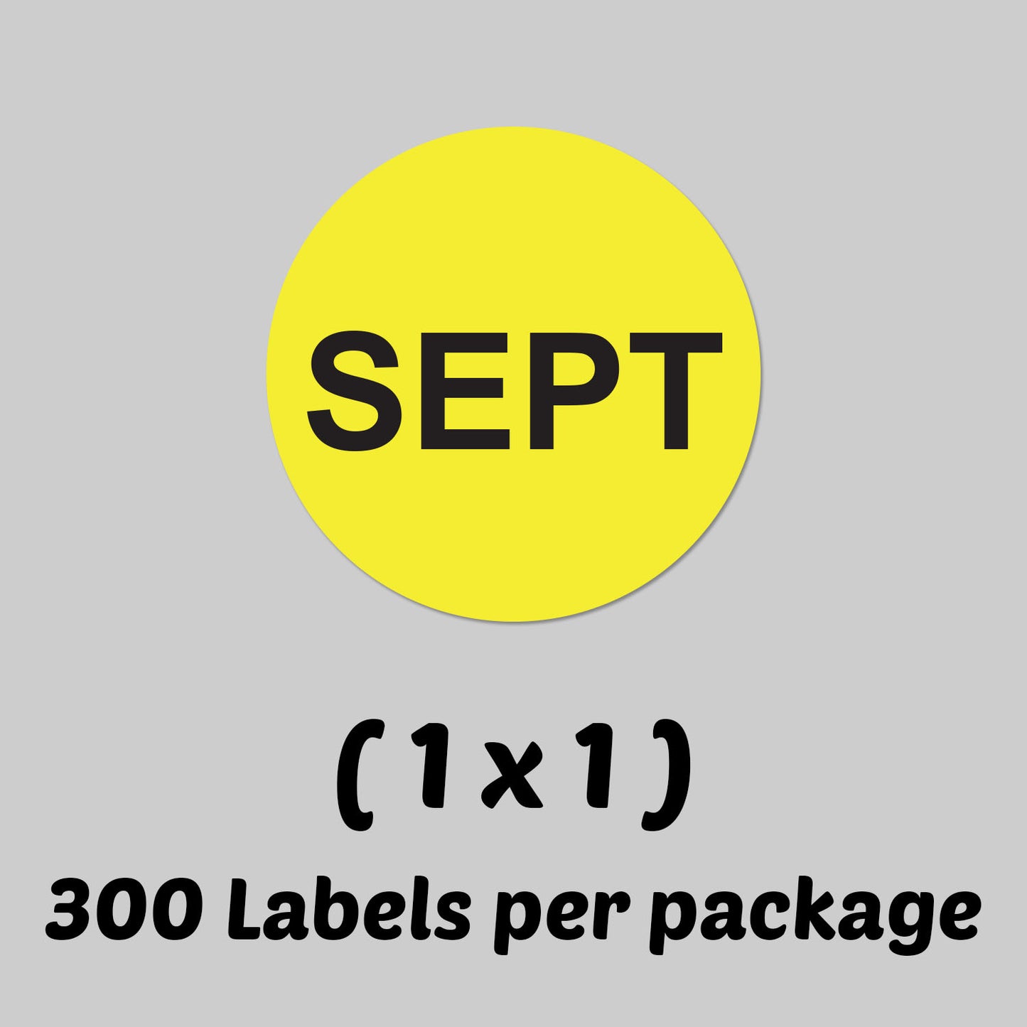 1in September Month Label Yellow (Sheet)