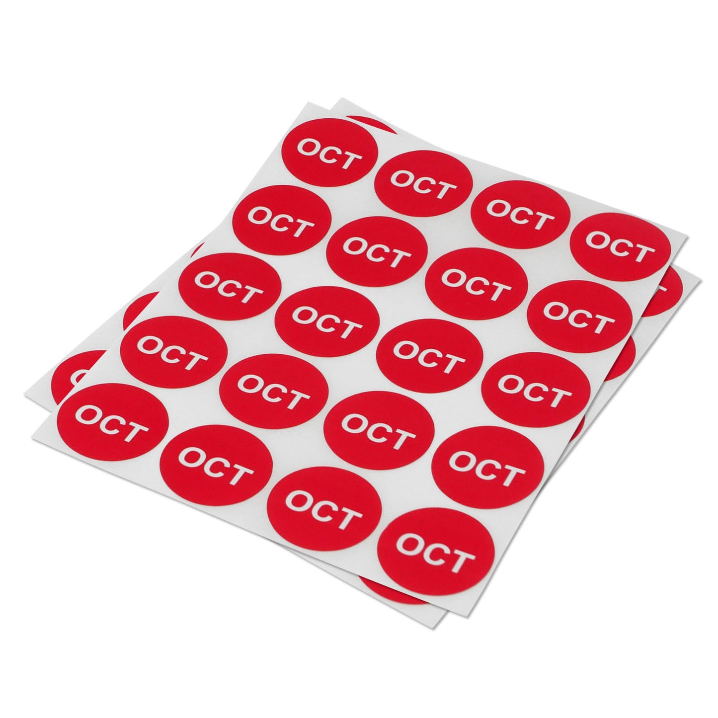 1in October Month Label Red (Sheet)