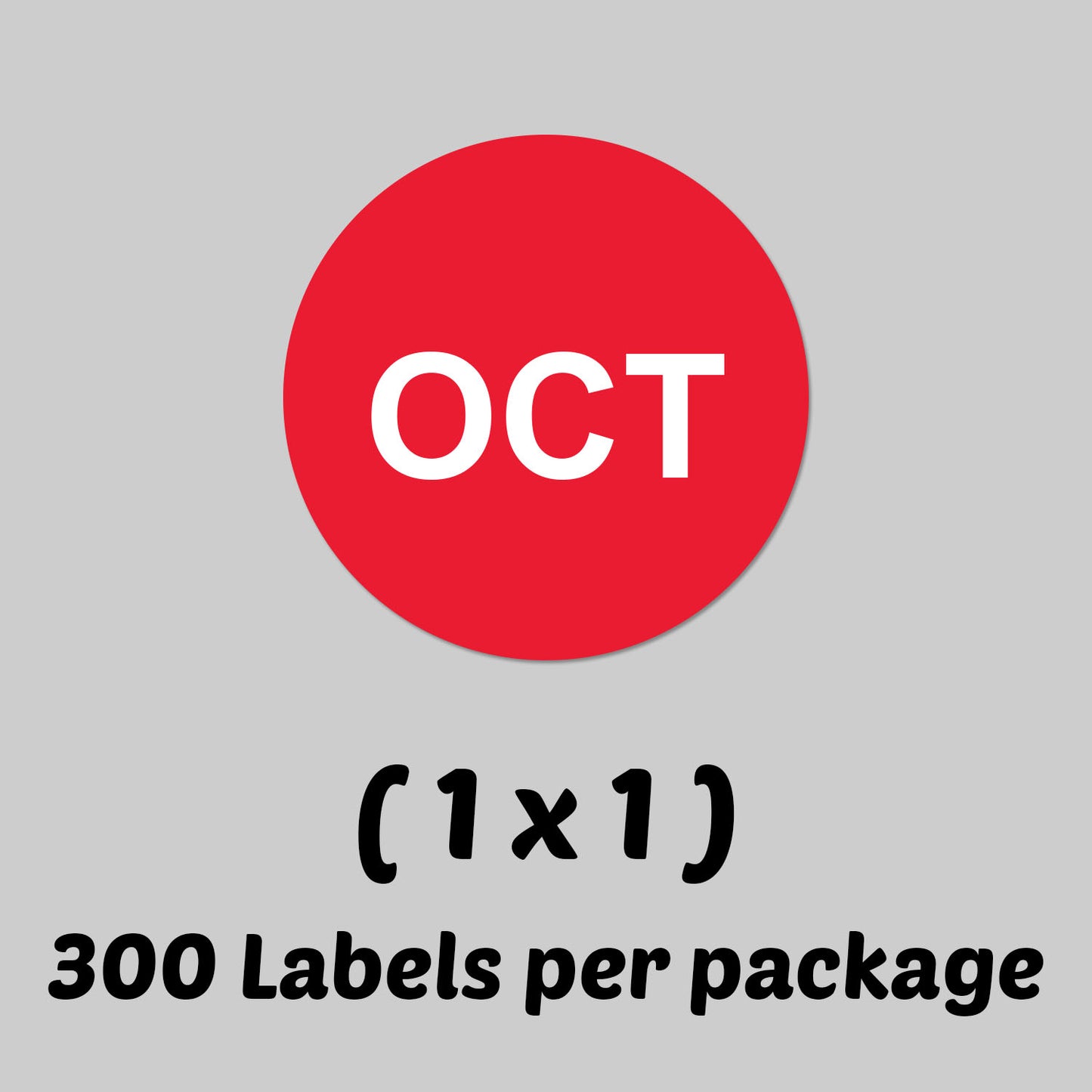 1in October Month Label Red (Sheet)