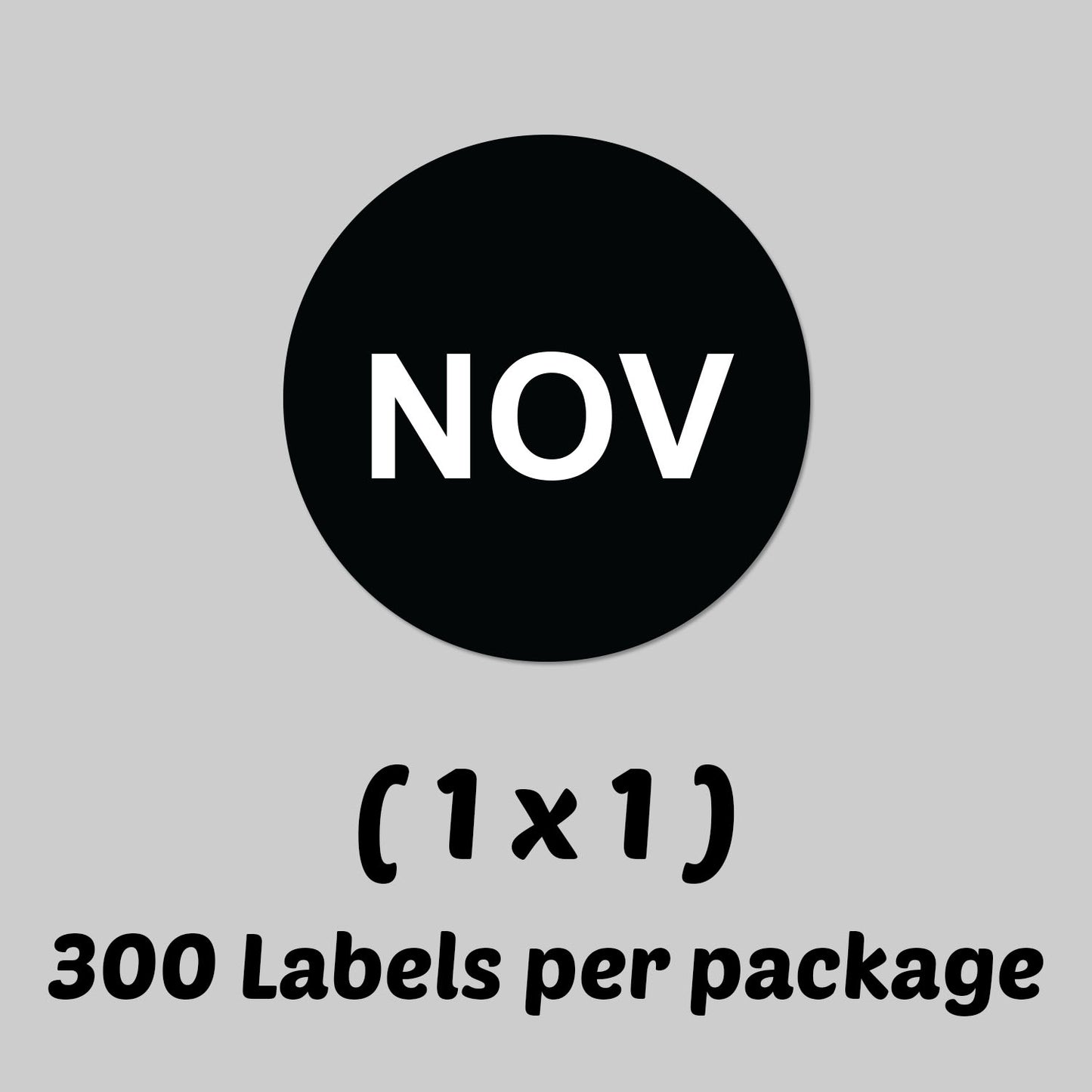 1in November Month Label Black (Sheet)
