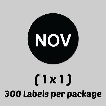 1in November Month Label Black (Sheet)