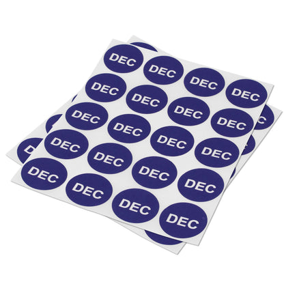 1in December Month Label Blue (Sheet)