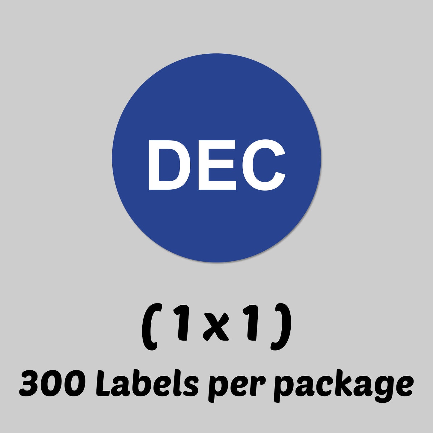 1in December Month Label Blue (Sheet)