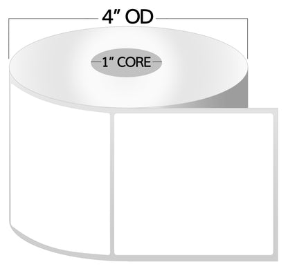 1 x 1in Blank Label: Direct Thermal Permanent Adhesive (1 inch Core)