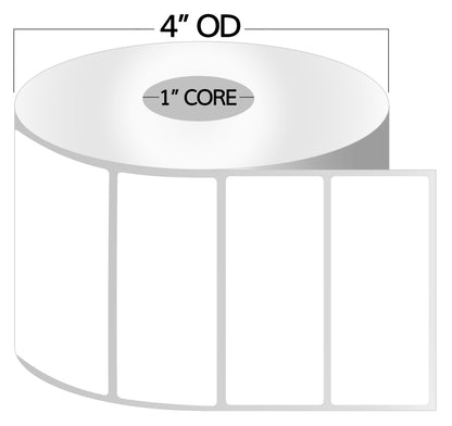2.5 x 1in Blank Label: Direct Thermal Permanent Adhesive (1 inch Core)
