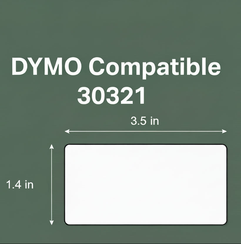 1.4 x 3.5in Address Labels: Dymo Compatible 30321 Bright White