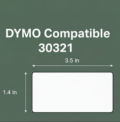 1.4 x 3.5in Address Labels: Dymo Compatible 30321 Bright White