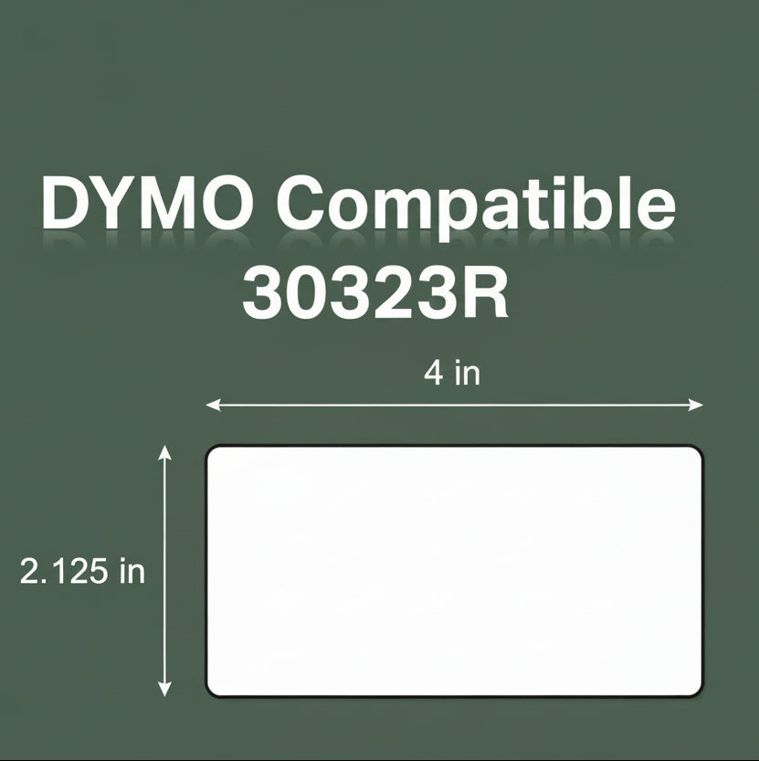 2.13 x 4in Removable Shipping Labels: Dymo Compatible 30323R Bright White