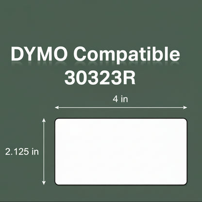 2.13 x 4in Removable Shipping Labels: Dymo Compatible 30323R Bright White