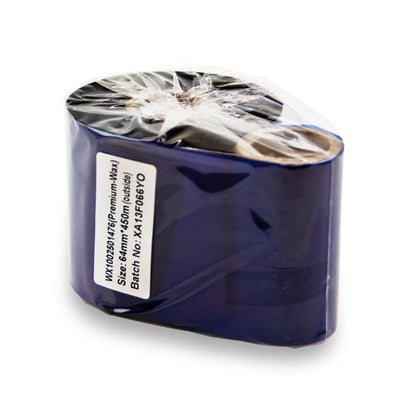 2.50in x 1476ft Wax Ribbon: Thermal Transfer Roll (1 in Core)